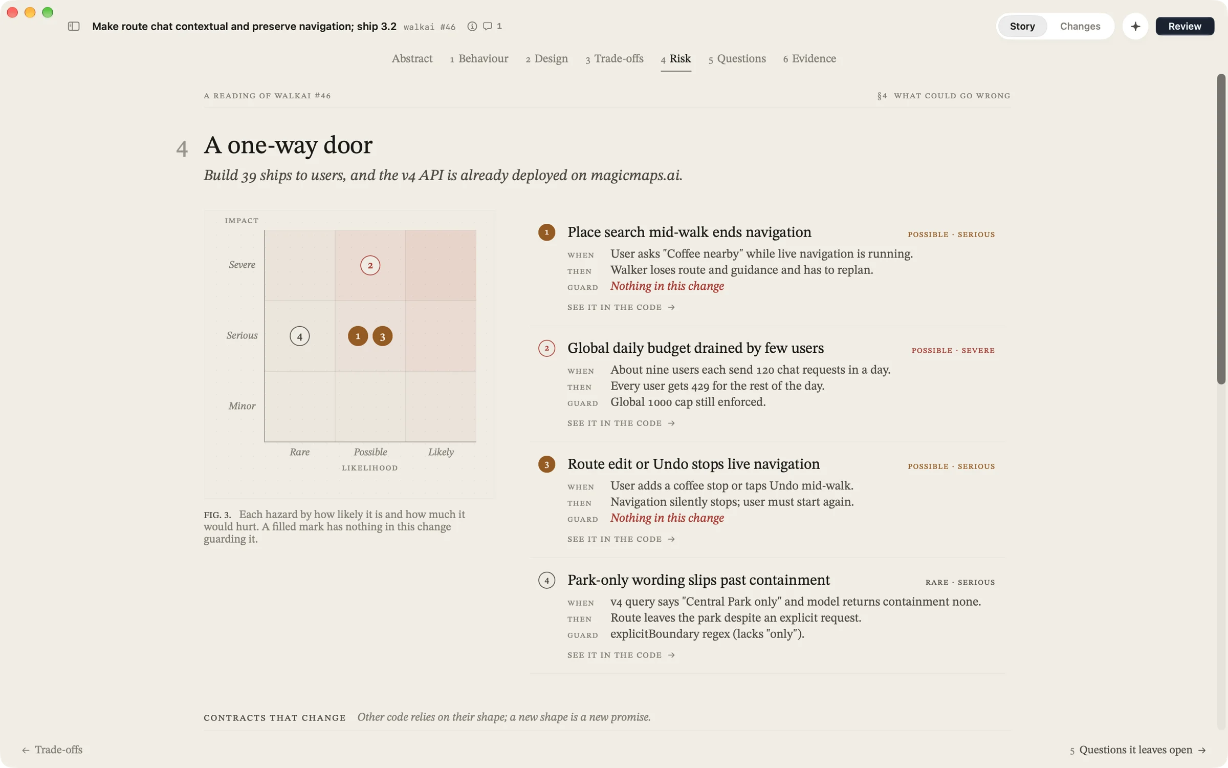 The risk page